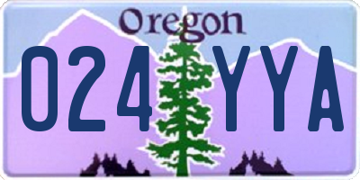 OR license plate 024YYA