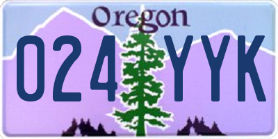 OR license plate 024YYK