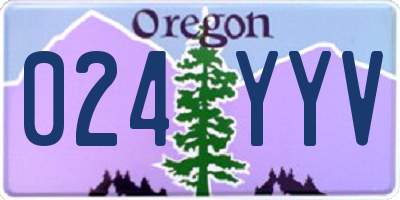 OR license plate 024YYV