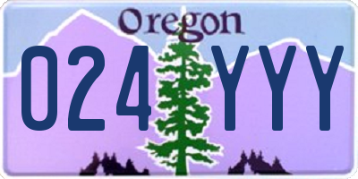 OR license plate 024YYY