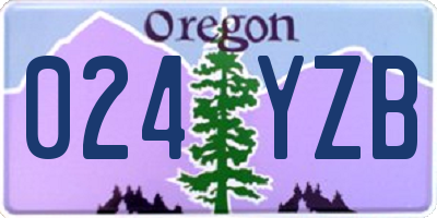 OR license plate 024YZB