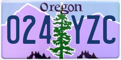 OR license plate 024YZC