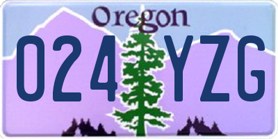 OR license plate 024YZG