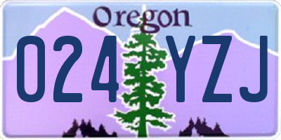 OR license plate 024YZJ