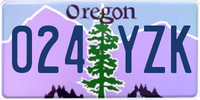 OR license plate 024YZK