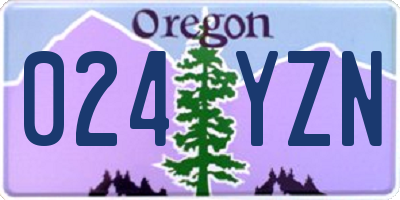 OR license plate 024YZN