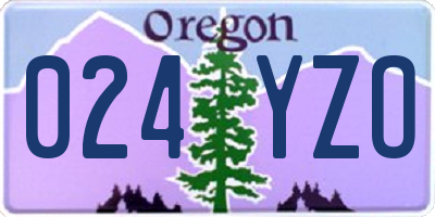 OR license plate 024YZO