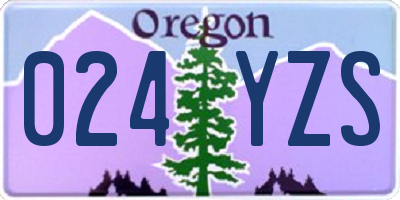 OR license plate 024YZS