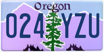 OR license plate 024YZU
