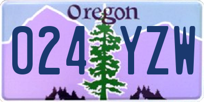 OR license plate 024YZW