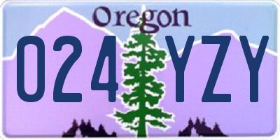 OR license plate 024YZY