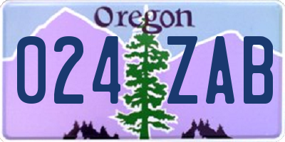 OR license plate 024ZAB