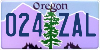 OR license plate 024ZAL