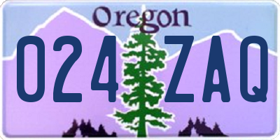 OR license plate 024ZAQ
