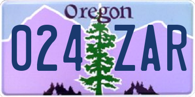 OR license plate 024ZAR