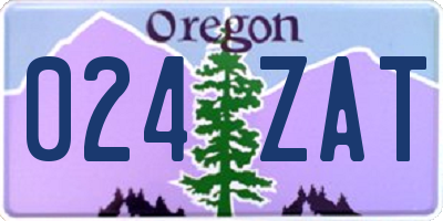 OR license plate 024ZAT