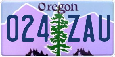 OR license plate 024ZAU