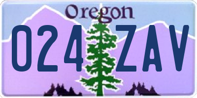 OR license plate 024ZAV