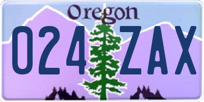 OR license plate 024ZAX