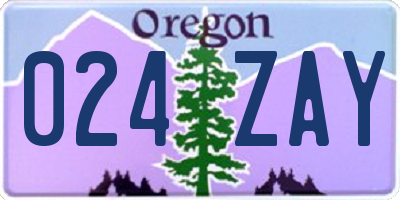 OR license plate 024ZAY