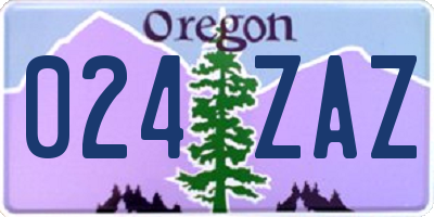 OR license plate 024ZAZ