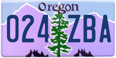 OR license plate 024ZBA
