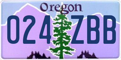 OR license plate 024ZBB