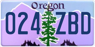 OR license plate 024ZBD