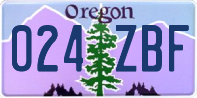 OR license plate 024ZBF