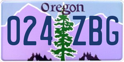 OR license plate 024ZBG