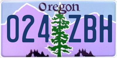 OR license plate 024ZBH