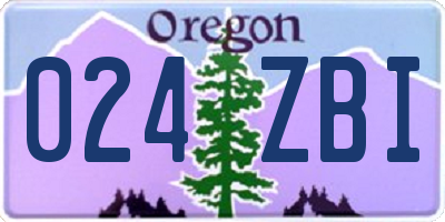 OR license plate 024ZBI