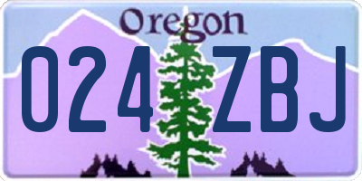 OR license plate 024ZBJ