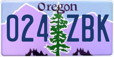 OR license plate 024ZBK