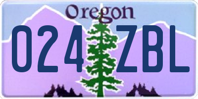OR license plate 024ZBL