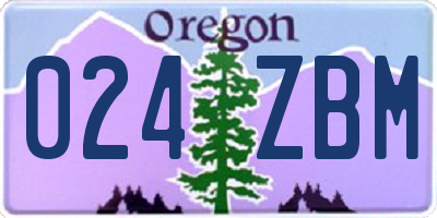 OR license plate 024ZBM