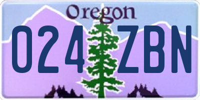 OR license plate 024ZBN