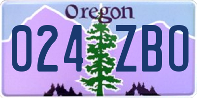 OR license plate 024ZBO