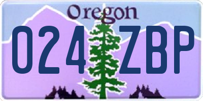 OR license plate 024ZBP