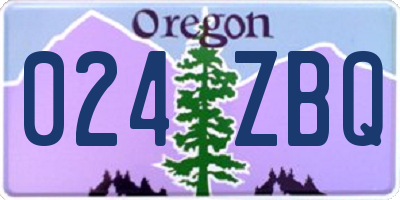 OR license plate 024ZBQ