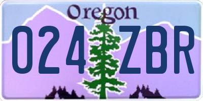 OR license plate 024ZBR