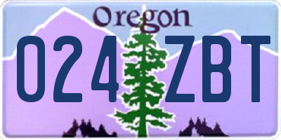 OR license plate 024ZBT