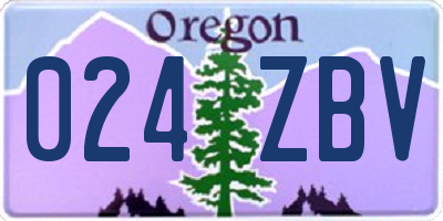 OR license plate 024ZBV