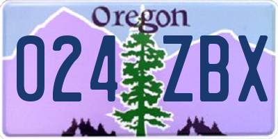 OR license plate 024ZBX