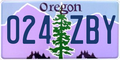 OR license plate 024ZBY