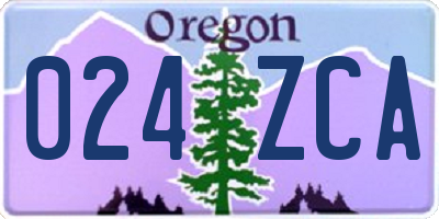 OR license plate 024ZCA