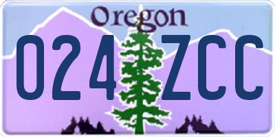 OR license plate 024ZCC