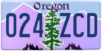OR license plate 024ZCD