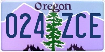 OR license plate 024ZCE