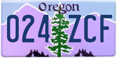 OR license plate 024ZCF